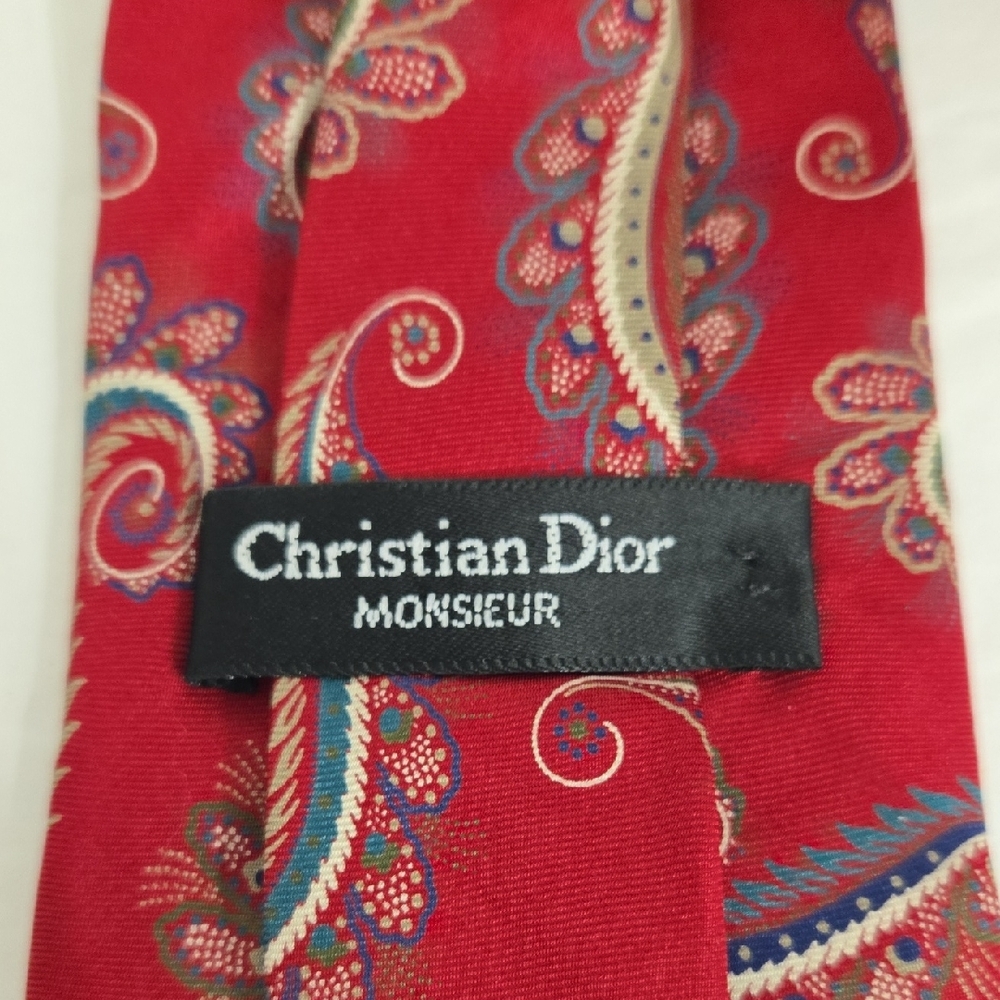 Dior Paisley Red Men's Tie - Picture 6 of 8
